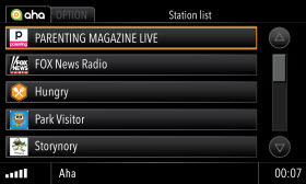 Aha Radio as part of Porsche's Online Services option. Photo by Aha Radio. 
